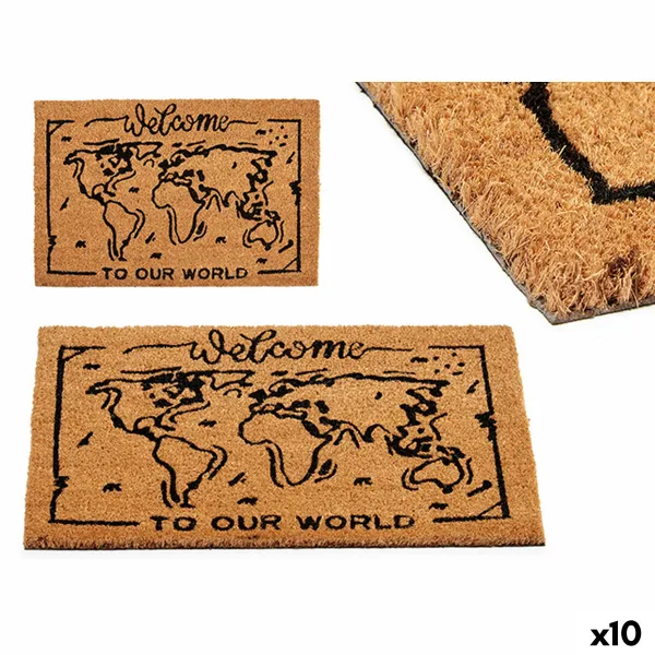Durų kilimėlis Gift Decor World Raštuotas PVC 100 % PVC Kokoso pluoštas 40 x 2 x 60 cm (10 vnt.)