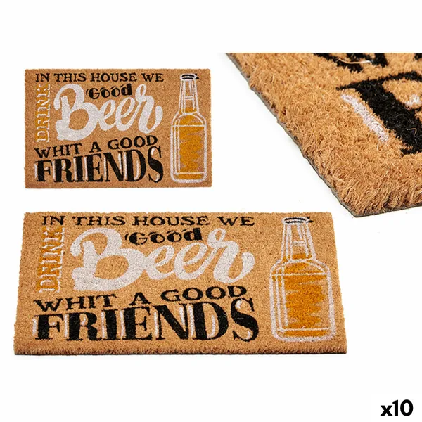 Doormat Gift Decor Beer Printed PVC 100 % PVC Coconut Fibre 40 x 2 x 60 cm 60 x 2 x 40 cm (10 Units)