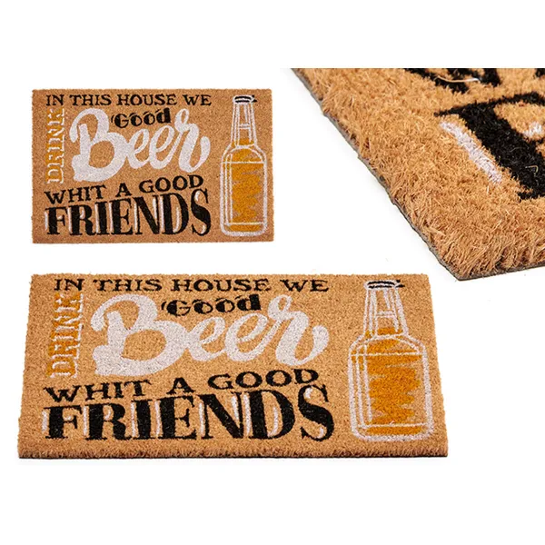 Doormat Gift Decor Beer Printed PVC 100 % PVC Coconut Fibre 40 x 2 x 60 cm 60 x 2 x 40 cm (10 Units)