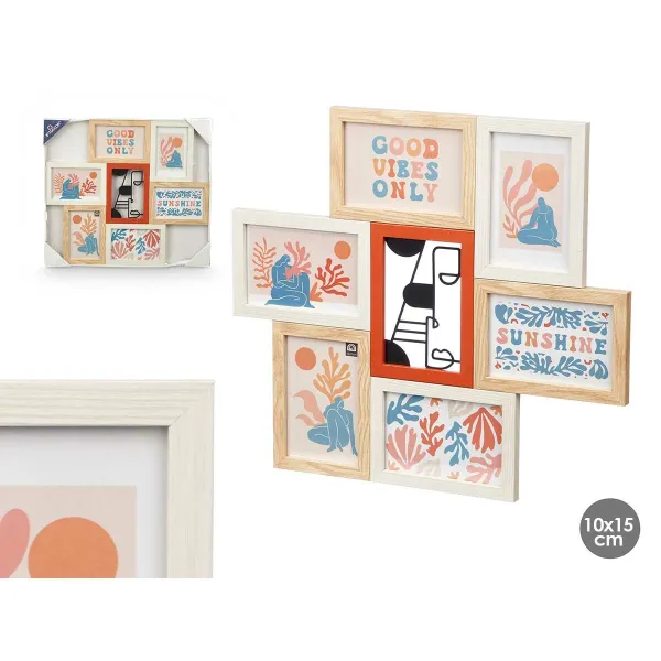 Фото рамка Gift Decor Разноцветный Металл Деревянный MDF (6 штук)