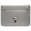 Karl Lagerfeld NFT Saffiano Monogram Ikonik Karl Sleeve - 14" Notebook Case (Silver)