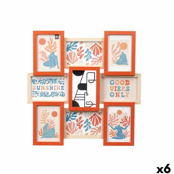 Фото рамка Gift Decor Разноцветный Металл Деревянный MDF (6 штук)