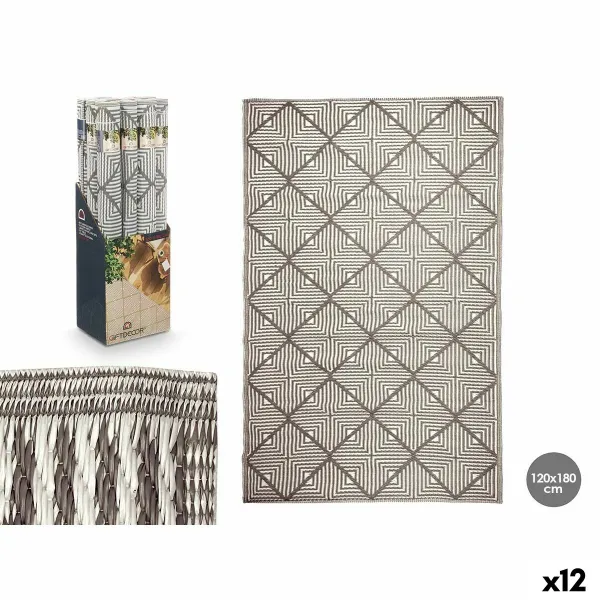Carpet Gift Decor White Grey polypropylene 120 x 180 cm (12 Units)