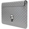 Karl Lagerfeld NFT Saffiano Monogram Ikonik Karl Sleeve - 14" Notebook Case (Silver)