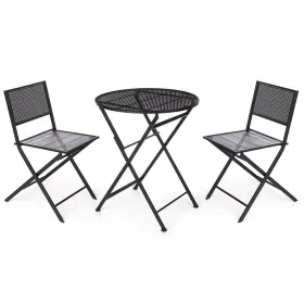 Table set with 2 chairs Ibergarden Black 96 x 60 x 22,5 cm