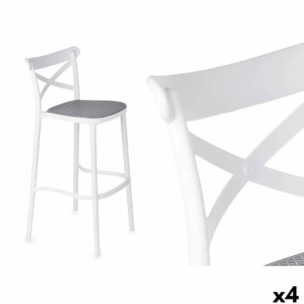 Табурет Gift Decor Белый Серый полипропилен ротанг 41 x 103 x 52,5 cm (4 штук)