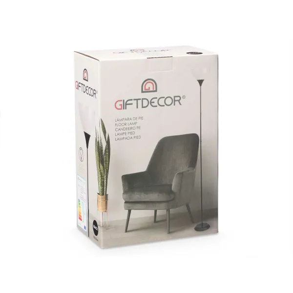 Lattialamppu Gift Decor Valkoinen Musta 60 W 220-240 V 22 x 185 x 22 cm (2 osaa)