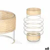Candleholder Gift Decor Transparent Natural Glass Rattan 18 x 30 x 18 cm (6 Units)