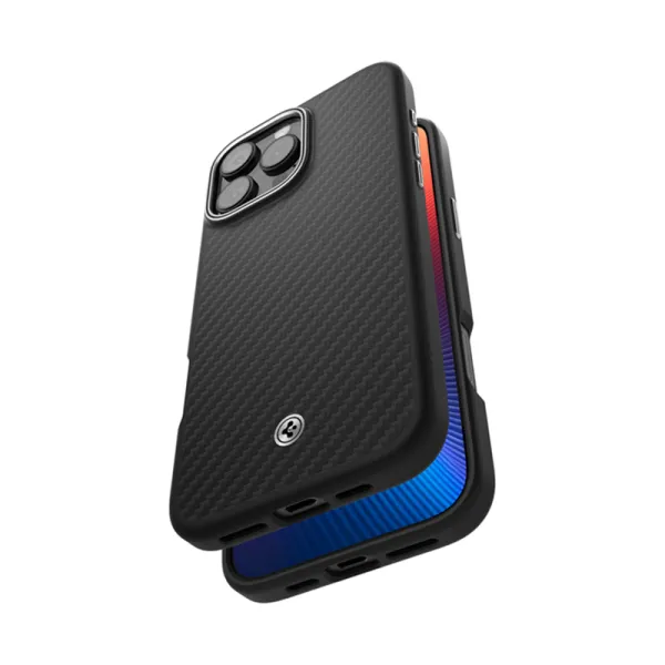 Spigen Enzo Aramid Mag MagSafe - Case iPhone 16 Pro (Black / Silver)