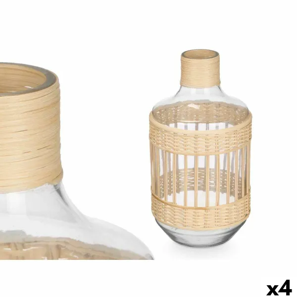Decorative bottle Gift Decor Transparent Natural 18 x 34 x 18 cm (4 Units)