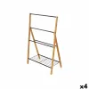 Напольная вешалка для полотенец Kipit Чёрный Металл Бамбук 60 x 90 x 37 cm 60 x 87 x 37 cm 4 штук