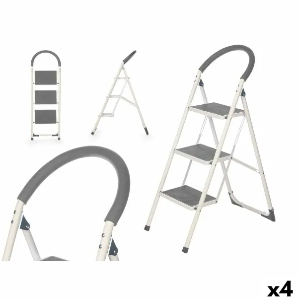 3 pakopų sulankstomos kopėčios Kipit Pilka Plienas 38 x 117 x 5 cm 35 x 117 x 5 cm (4 vnt.)