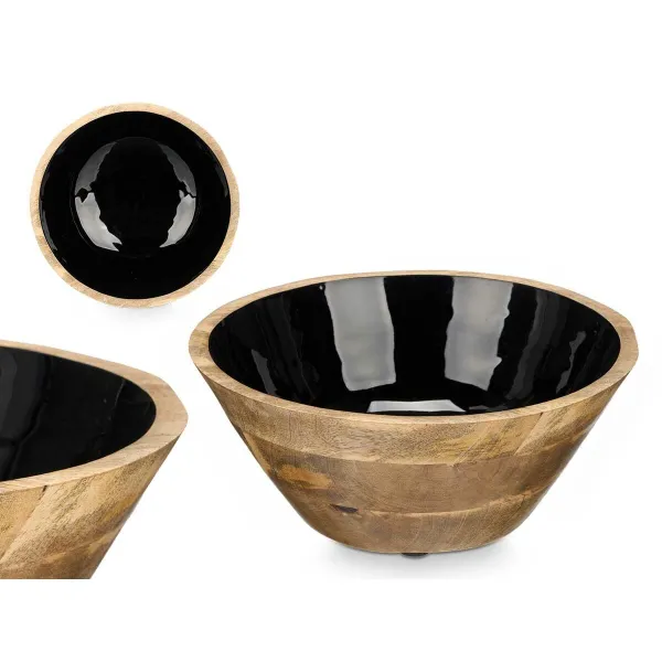 Bowl Gift Decor Black 24,3 x 10,5 x 24,3 cm (6 Units)