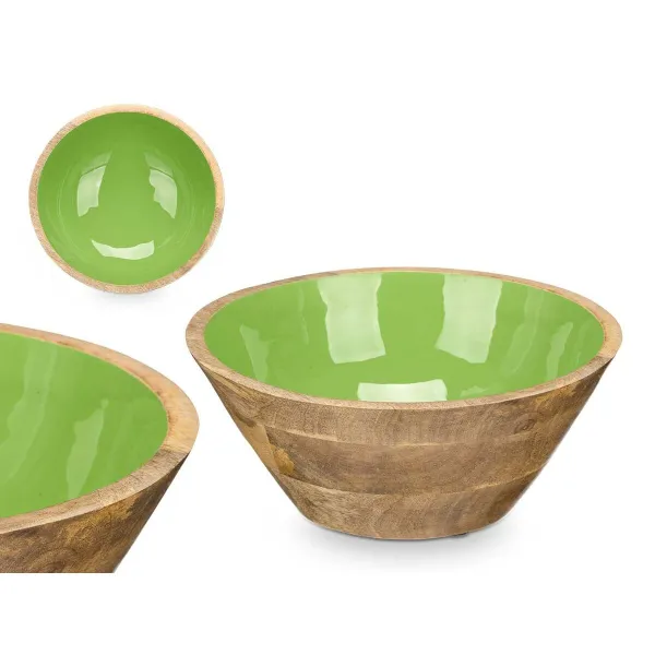 Bowl Gift Decor Green 24,3 x 10,5 x 24,3 cm (6 Units)
