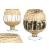Svečturis Gift Decor Caurspīdīgs Dabisks Stikls Rotangpalma 18 x 22 x 18 cm (6 gb.)