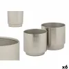 Set of pots Gift Decor Silver Iron 18 x 16,5 x 18 cm 16 x 15,5 x 16 cm (6 Units)