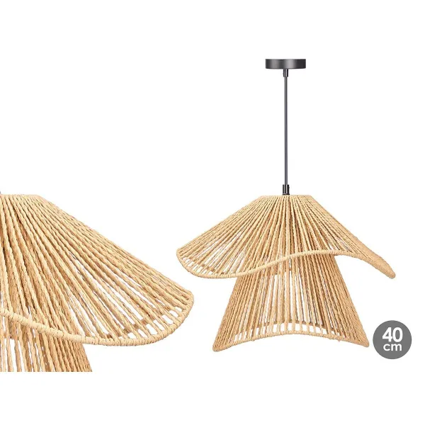 Потолочный светильник Gift Decor Чёрный Натуральный Металл бумага 40 W 41 x 30 x 41 cm (4 штук)
