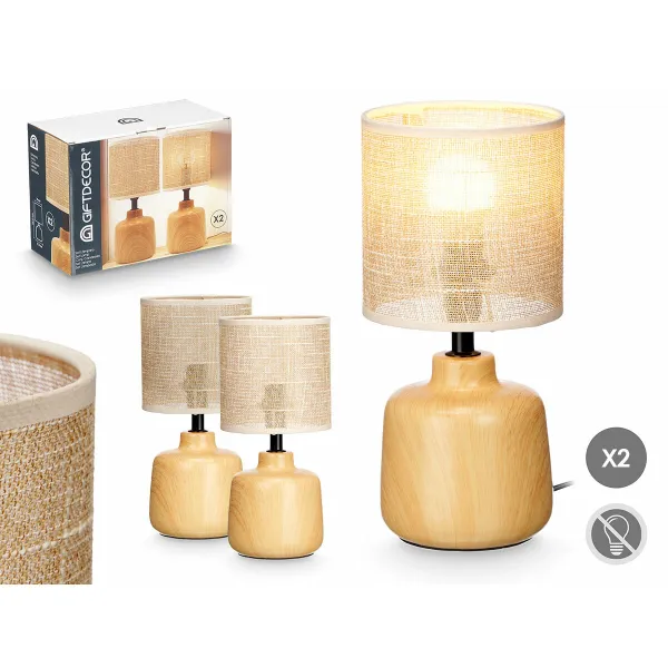 Galda lampa Gift Decor Brūns 60 W 2 gb.