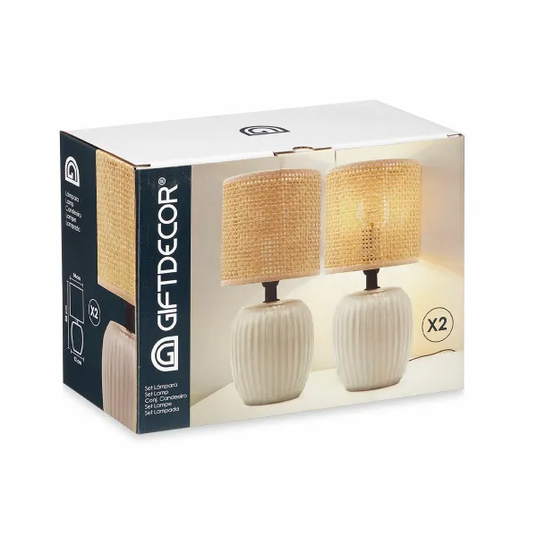 Desk lamp Gift Decor White 60 W 2 Units