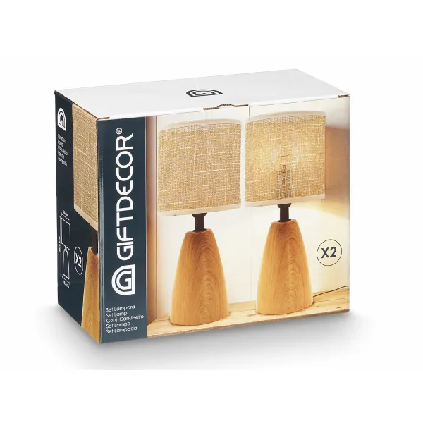 Galda lampa Gift Decor Brūns 60 W 2 gb.