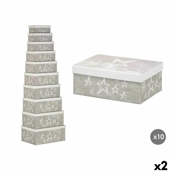 Decorative box Pincello White Grey Cardboard (2 Units)