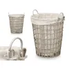 Basket Kipit Grey Polyester Cloth polypropylene Iron Plastic 50 % cotton (6 Units)