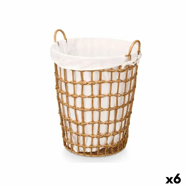Basket Kipit Natural Polyester Cloth polypropylene Iron Plastic 50 % cotton (6 Units)