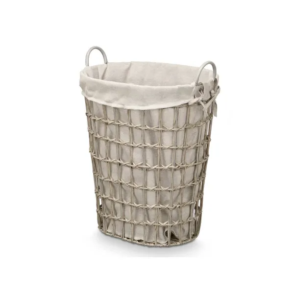 Basket Kipit Grey Polyester Cloth polypropylene Iron Plastic 50 % cotton (6 Units)