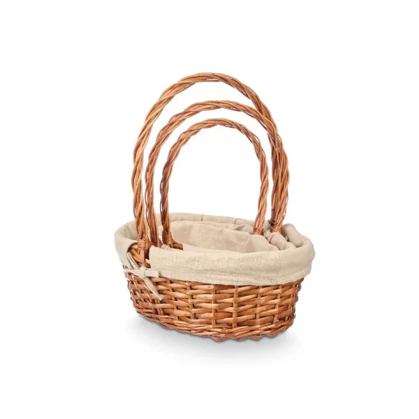 Set of Baskets Kipit Polyester wicker Cloth 50 % cotton 34 x 39,5 x 30 cm 34 x 40 x 30 cm 3 Pieces