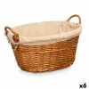 Basket Kipit Natural Polyester wicker Cloth 50 % cotton (6 Units)