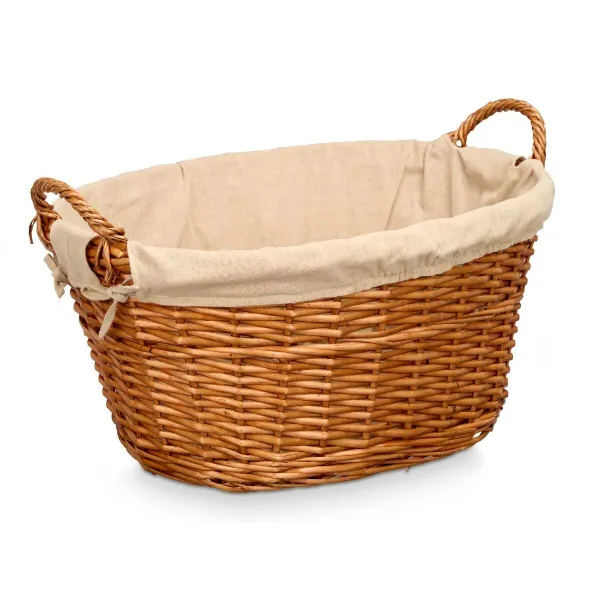 Basket Kipit Natural Polyester wicker Cloth 50 % cotton (6 Units)