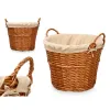 Basket Kipit Natural Polyester wicker Cloth 50 % cotton (6 Units)