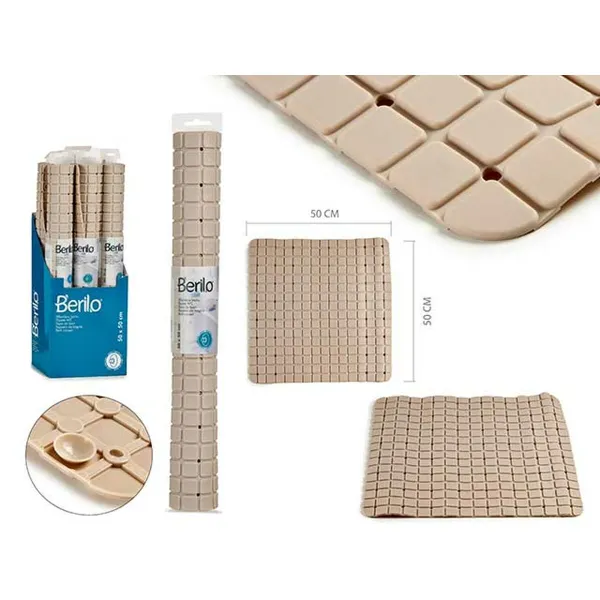 Коврик для ванной комнаты Berilo Бежевый PVC 0,03 x 50 x 50 cm (6 штук)