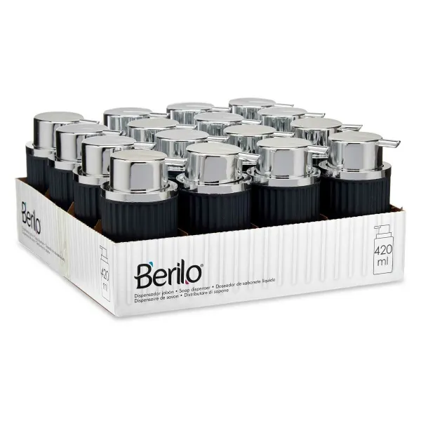 Дозатор мыла Berilo Антрацитный Пластик 420 ml 7 x 14,5 x 8,5 cm (16 штук)