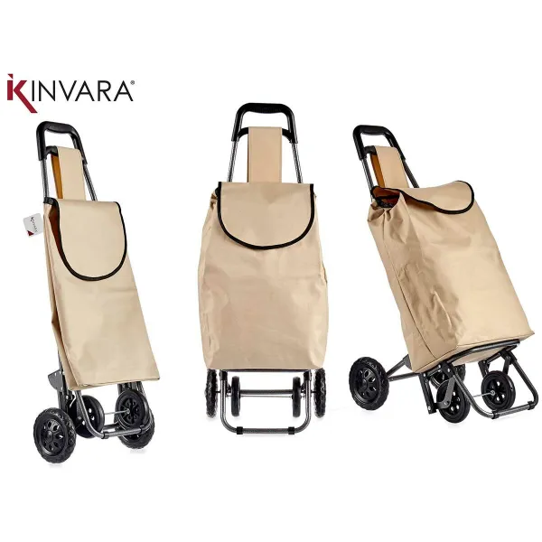 Корзина для покупок Kinvara Чёрный Бежевый 30 L 22 x 98 x 38 cm (6 штук)