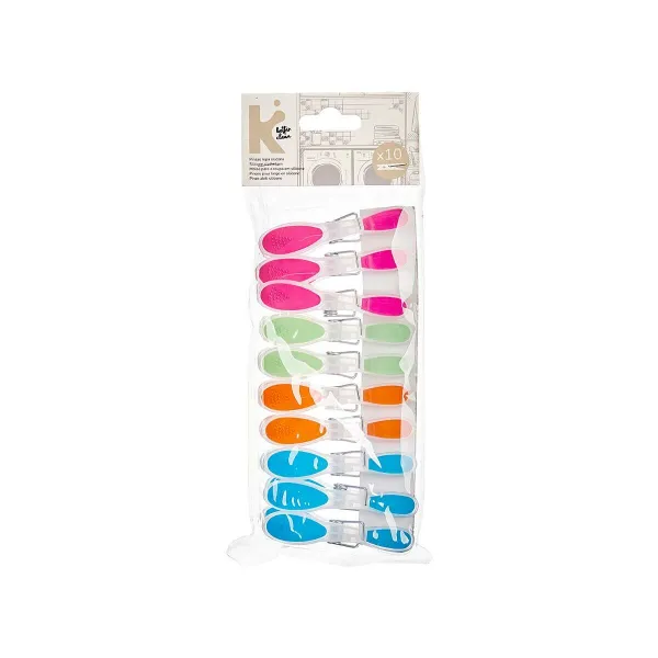 Apģērbu Knaģi Daudzkrāsains Metāls Silikona Plastmasa 8,5 x 4 x 1 cm (12 gb.)