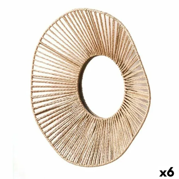 Настенное зеркало Gift Decor Натуральный Волны 41 x 8 x 41 cm (6 штук)