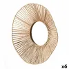 Настенное зеркало Gift Decor Натуральный Волны 41 x 8 x 41 cm (6 штук)