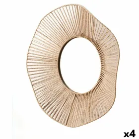 Sieninis veidrodis Gift Decor Natūralus Bangos 59 x 11 x 59 cm (4 vnt.)
