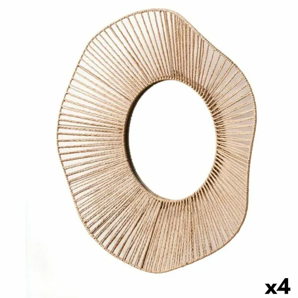 Настенное зеркало Gift Decor Натуральный Волны 59 x 11 x 59 cm (4 штук)
