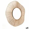 Настенное зеркало Gift Decor Натуральный Волны 59 x 11 x 59 cm (4 штук)
