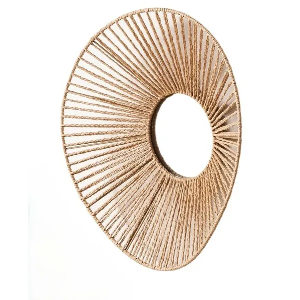 Wall mirror Gift Decor Natural Oval 43 x 13,5 x 38 cm (4 Units)