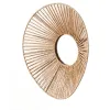 Wall mirror Gift Decor Natural Oval 43 x 13,5 x 38 cm (4 Units)