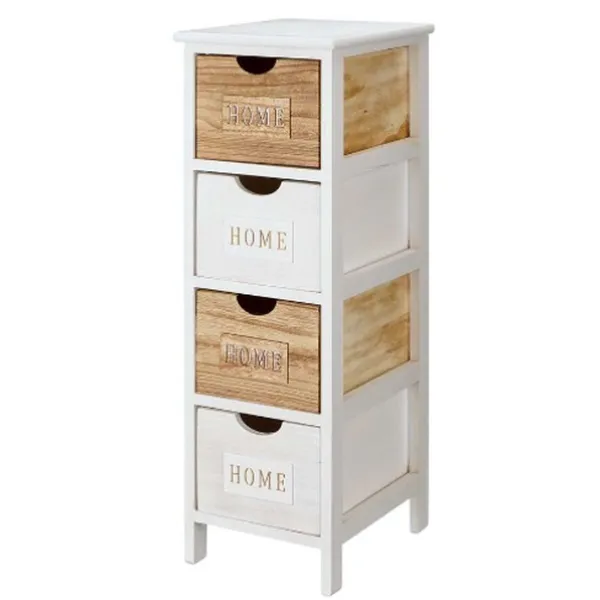 Chest of drawers Gift Decor Home White Brown 26 x 81 x 31,6 cm