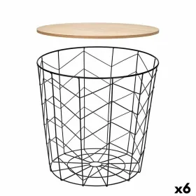 Side table Gift Decor Brown Black 39,5 x 37 x 39,5 cm (6 Units)