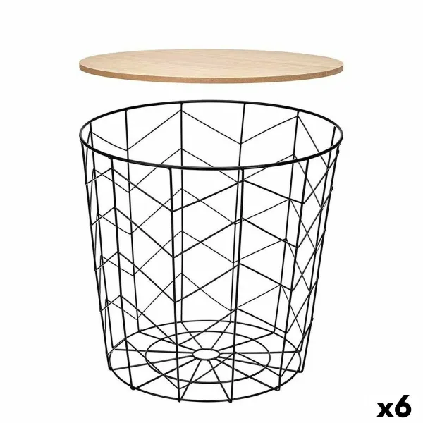 Вспомогательный стол Gift Decor Коричневый Чёрный 39,5 x 37 x 39,5 cm (6 штук)