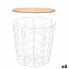 Вспомогательный стол Gift Decor Белый Коричневый 39,5 x 37 x 39,5 cm (6 штук)