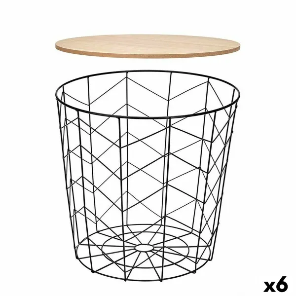 Вспомогательный стол Gift Decor Коричневый Чёрный 44,5 x 53,5 x 44,5 cm (6 штук)