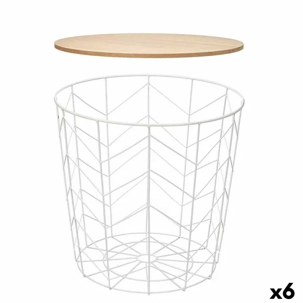 Вспомогательный стол Gift Decor Белый Коричневый 44,5 x 53,5 x 44,5 cm (6 штук)