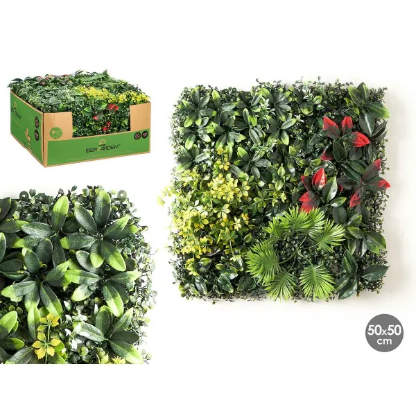 Вертикальный садовый Ibergarden Красный Зеленый Пластик Листья 50 x 50 cm (10 штук)